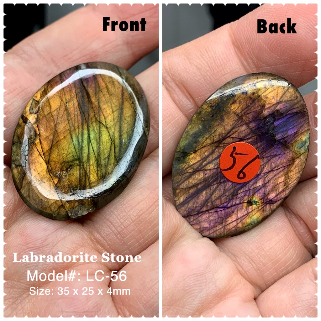 Natural Labradorite Cabochon Oval Flashy Purple Gold (1 Piece)